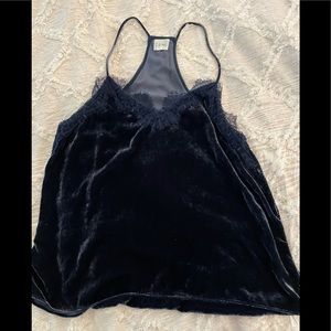 Cami NYC Velvet Lace Trim Camisole - Black